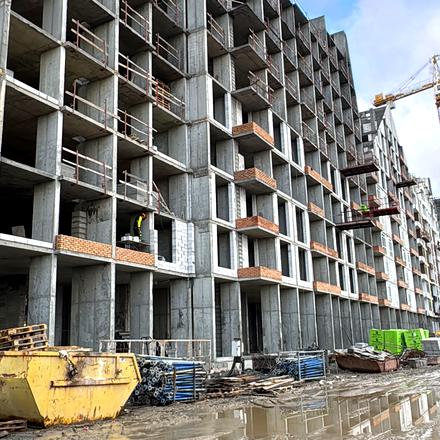 Ход строительства ЖК Синергия Сити, 35-36 дома, декабрь 2025