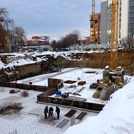 Хід будівництва вул. Довга/ вул. Січинського, 1 будинок(секція1), лютий 2026