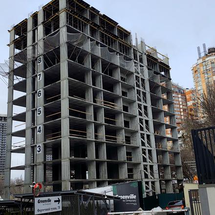 Хід будівництва ЖК Greenville на Печерську, 3 будинок (секція 9), лютий 2026