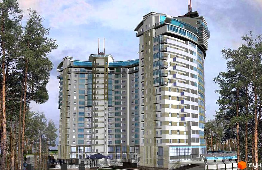 Житловий комплекс Підкова-Стугна – двосекційна новобудова з вигнутими фасадами, скляними балконами та панорамними вікнами. Навколо комплексу – зелені насадження та облаштована прибудинкова територія.