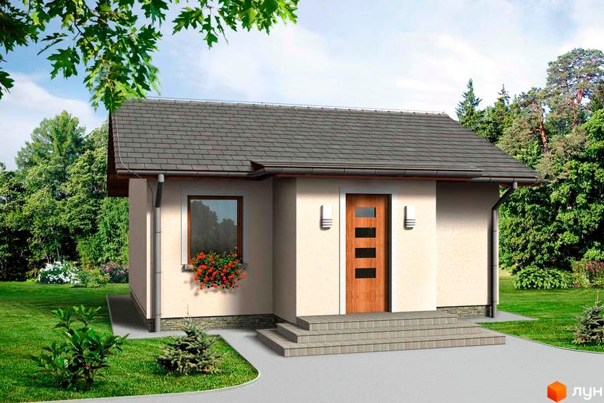 Котеджне містечко Березовая Роща: затишний будинок з дерев'яними елементами та квітами на вікні. Прибудинкова територія з доглянутим газоном та зеленими насадженнями.