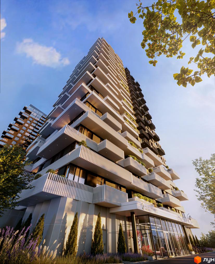 Житловий комплекс TWINS - це сучасна новобудова з оригінальними балконами та панорамними вікнами, оточена зеленню та квітами.