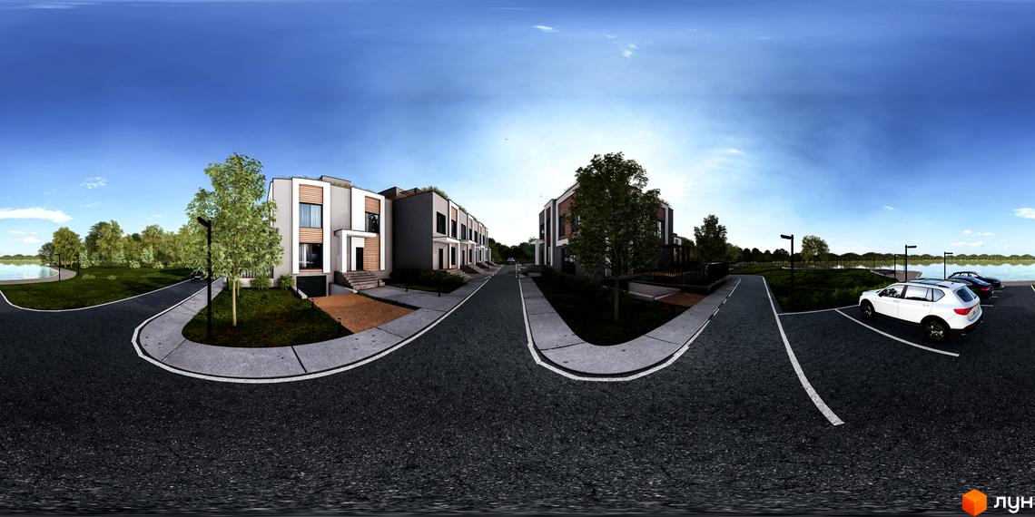 Котеджне містечко КМ The Lake. Сучасні будинки з панорамними вікнами та зеленою зоною біля озера.