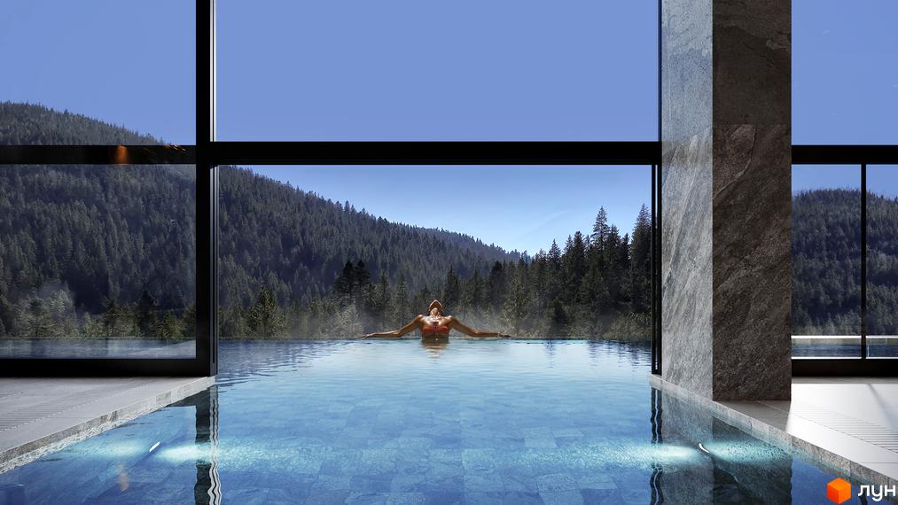 Апарт-готель MELIS: панорамний басейн з видом на гори та ліс. Відпочинок на природі біля новобудови.