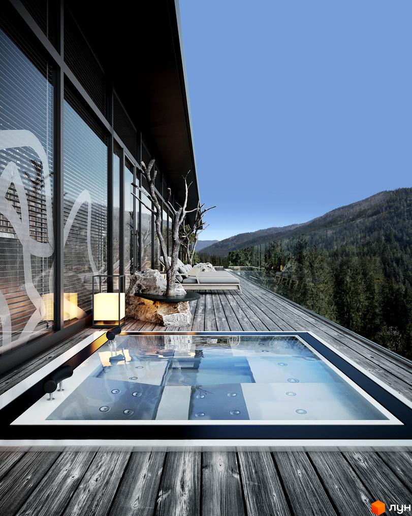 Апарт-готель MELIS з панорамними вікнами та терасою з джакузі, що виходить на гірський ліс. Зовнішній вигляд комплексу та прибудинкова територія.