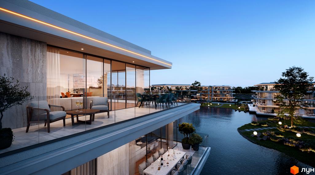 Park Lake City - комплекс з апартаментами та терасами біля озера. Територія з ландшафтним дизайном та освітленням.