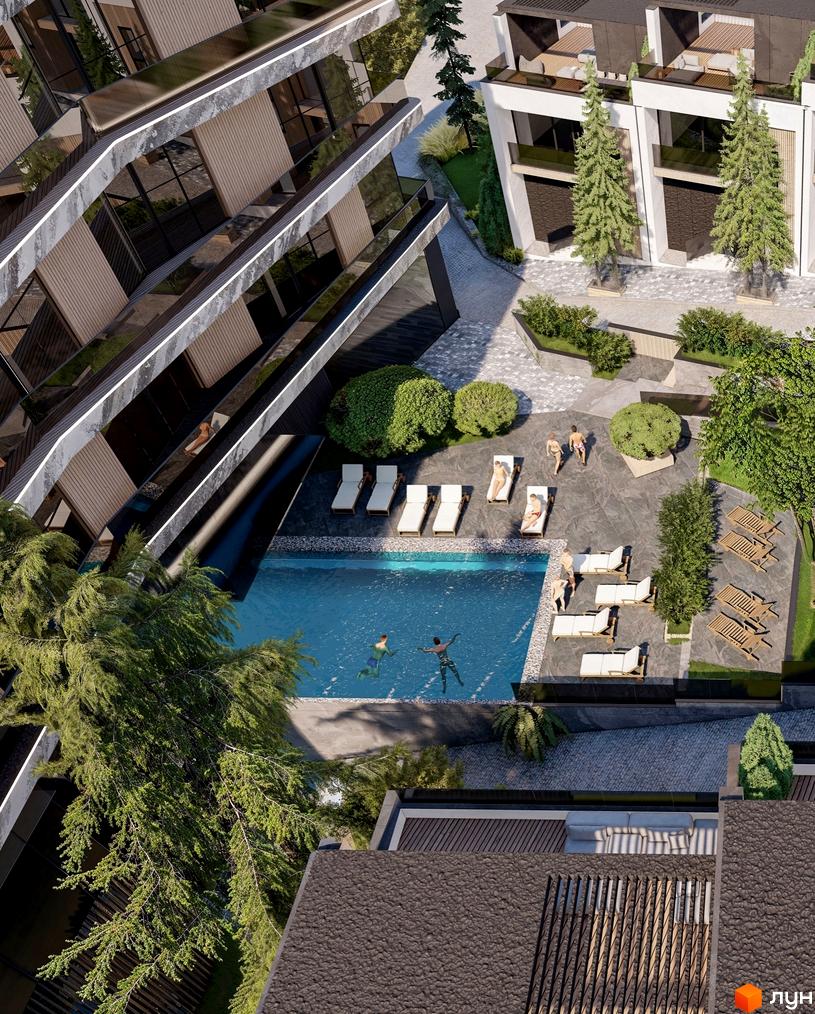 ZAGRAVA Villas & Residence: будинки з дзеркальними балконами, котеджі з терасами, басейн та зелена зона відпочинку.