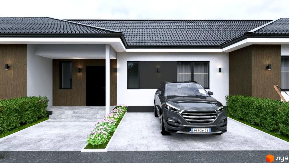 Зовнішній вигляд будинку КМ Beverly Hills з автомобілем на прибудинковій території та зеленими насадженнями.