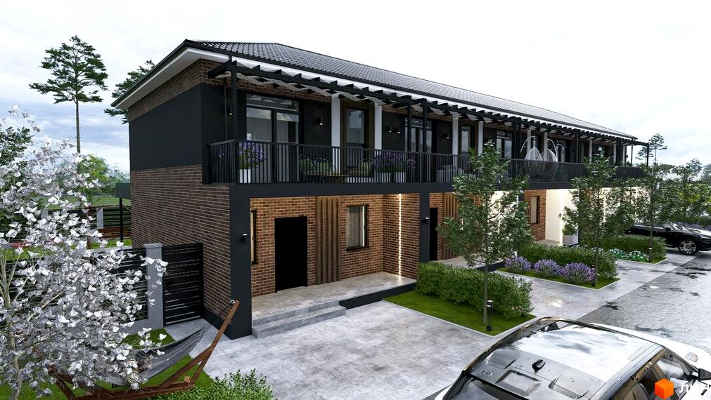 Зовнішній вигляд житлового комплексу КМ Beverly Hills з прибудинковою територією та зеленими насадженнями.