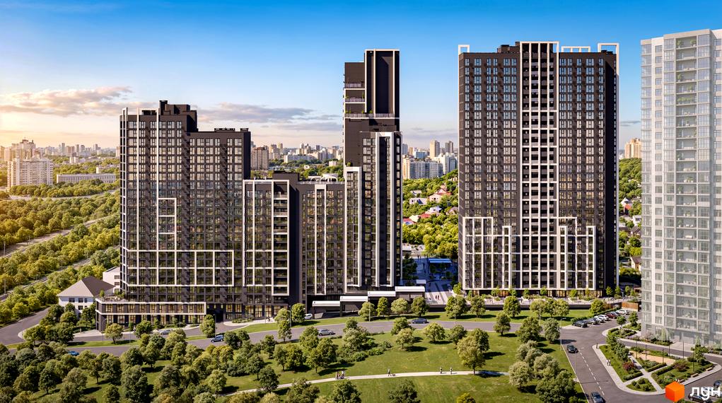Житловий комплекс Nordica Residence - це сучасні висотні будинки з панорамними вікнами та доглянутою прибудинковою територією з зеленими зонами та доріжками для прогулянок.