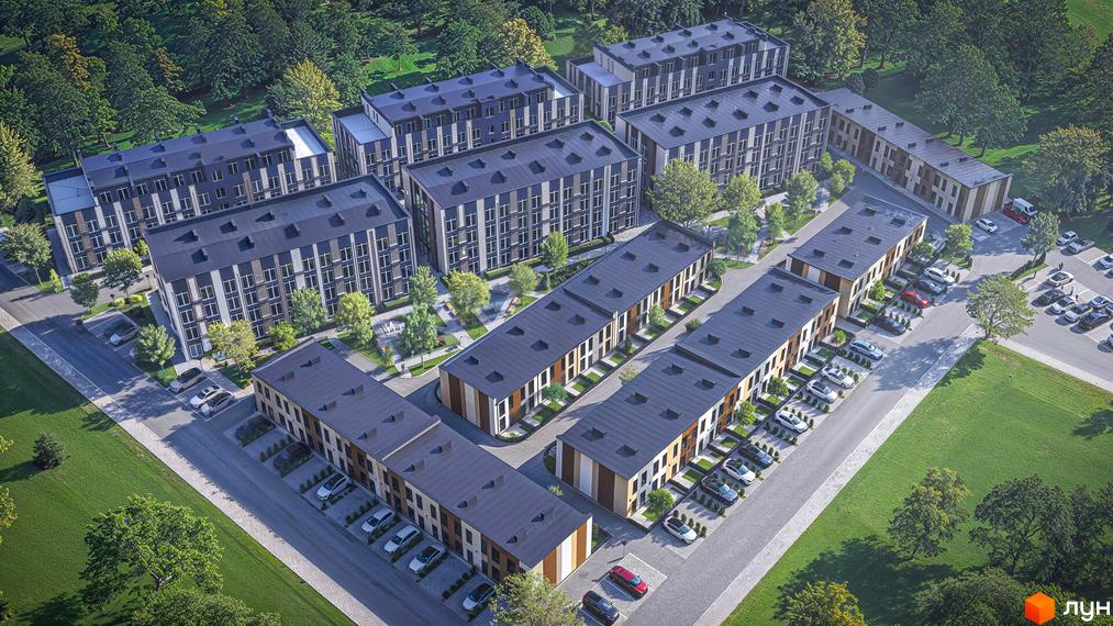Житловий комплекс Емірати - це сучасна забудова з упорядкованою прибудинковою територією та паркінгом. Огляньте візуалізацію нового проєкту.