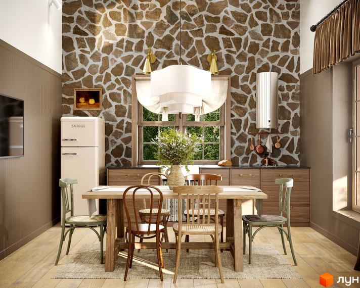 Вітальня зона в КМ ПАВЗА Village and Spa з каміном, диваном та журнальним столиком. Територія комплексу з зеленими насадженнями та дитячим майданчиком.