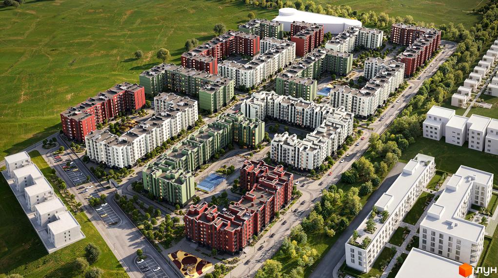 Житловий комплекс Європейські Липки - це сучасна новобудова з різнокольоровими фасадами та доглянутою прибудинковою територією з зонами відпочинку.