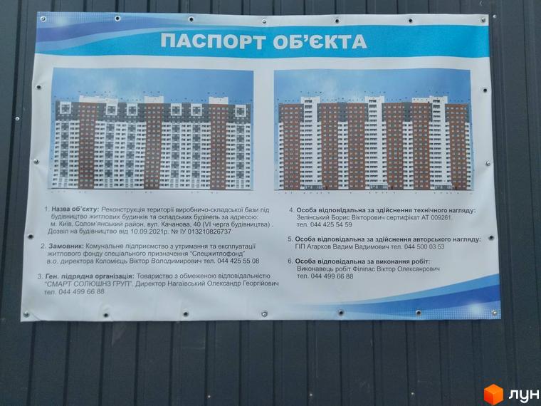 Рендеринг новобудови на вул. Качалова, 40, Київ. Житловий комплекс складається з багатоповерхових будівель зі світлими та темними фасадами.