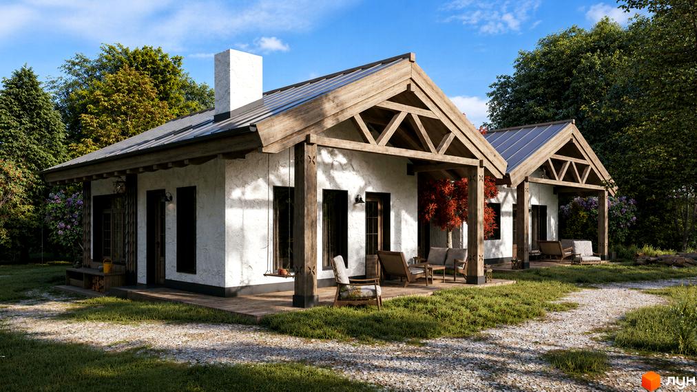 Котеджне містечко КМ ПАВЗА Village and Spa. Двоповерхові будинки з дерев'яними елементами та великими вікнами, оточені зеленню та доглянутою територією.