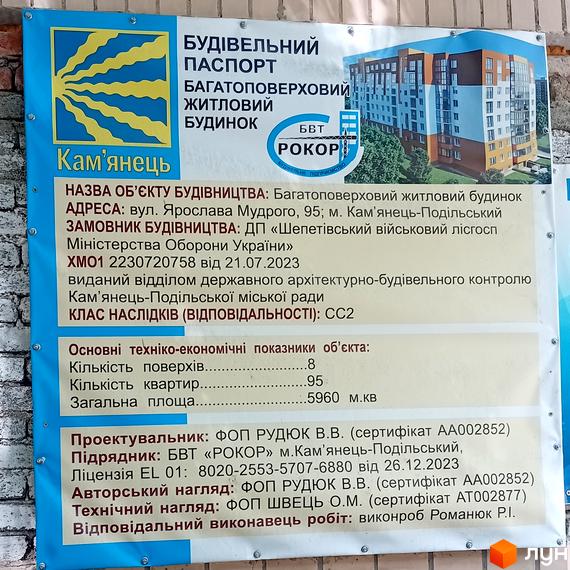 Багатоповерховий житловий будинок за адресою вул. Ярослава Мудрого, 95, м. Кам'янець-Подільський. Зовнішній вигляд новобудови та прибудинкової території.