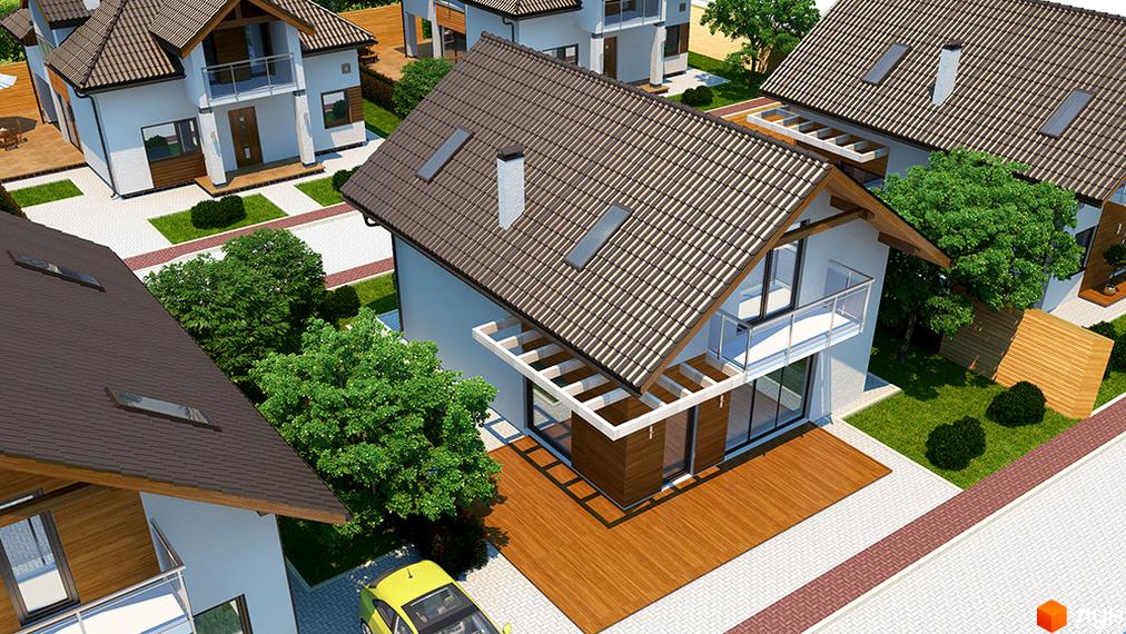 Котеджне містечко Квартальчик: фасади білих будинків з коричневими дахами та дерев'яними елементами. Прибудинкова територія з зеленими газонами та доріжками.