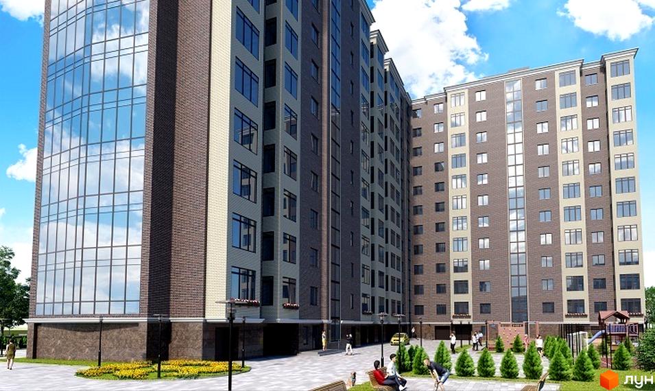 Житловий комплекс SokolovSky - це сучасна новобудова з цегляним фасадом та великими вікнами. Прибудинкова територія облаштована дитячим майданчиком та зеленими насадженнями.