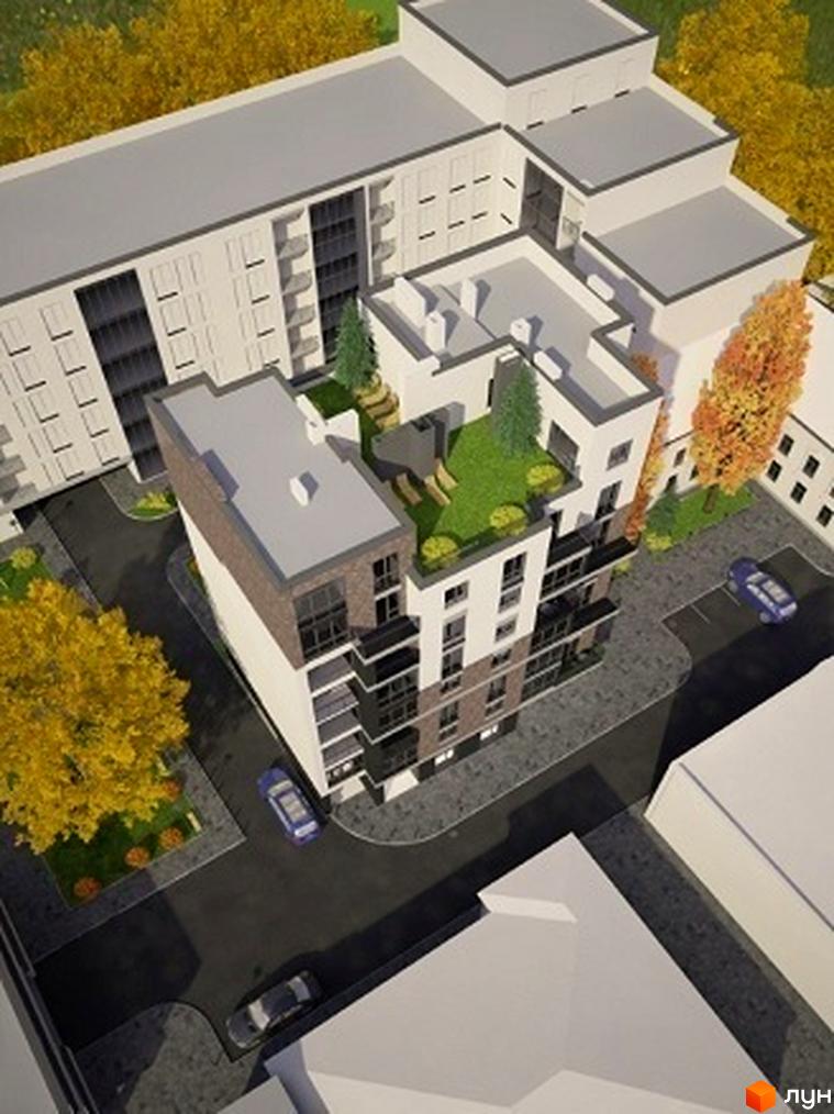 Житловий комплекс Park Hall Apartments – це сучасна новобудова з терасами та зеленими зонами. Навколо комплексу розташовані дерева та паркувальні місця для автомобілів.