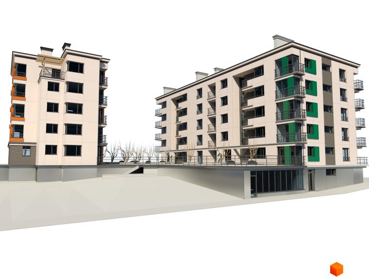 Двоповерховий житловий комплекс на вул. Бойківська, 56, з балконами та зеленими елементами фасаду. Навколо будівлі розташовані дерева та прибудинкова територія.