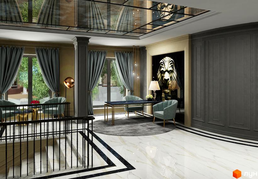 Інтер'єр клубного будинку Graf з елегантними меблями та декором. Сучасний дизайн інтер'єру для комфортного життя.