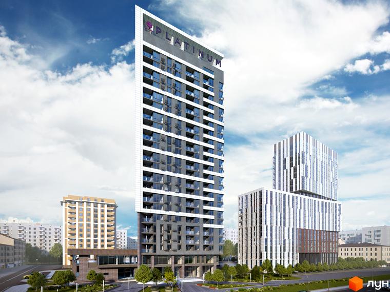 Житловий комплекс Щасливий Platinum – сучасна архітектура та комфорт. Огляд фасаду новобудови та прибудинкової території.