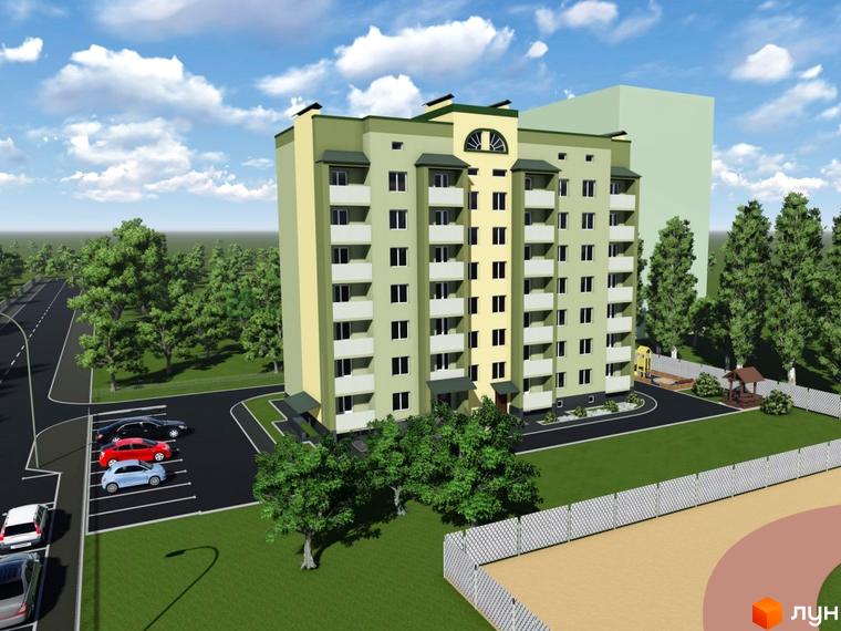 Зовнішній вигляд 9-поверхового житлового комплексу 