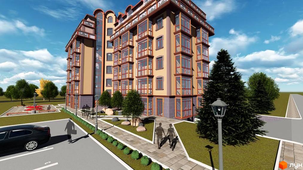 Житловий комплекс Liberty - це багатоповерхова новобудова з балконами-еркерами та великими вікнами. Прибудинкова територія облаштована парковкою, пішохідними доріжками та зеленими насадженнями.