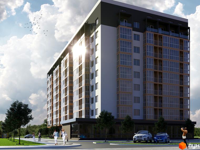 Житловий комплекс Перлина Поділля – сучасна новобудова з великою кількістю вікон та балконів. На прибудинковій території розташовані дерева та пішохідні доріжки.