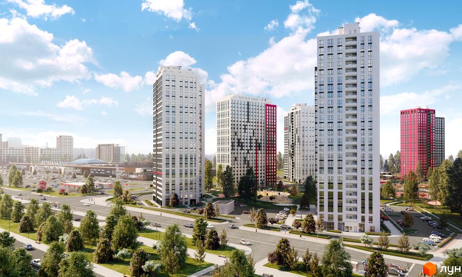 Житловий комплекс Варшавський Плюс – це сучасні висотні будинки з панорамними вікнами та упорядкованою прибудинковою територією з парковками та зеленими зонами.