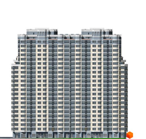 Житловий комплекс на вул. Миколи Голего, 7в, з фасадом у світлих тонах та великими вікнами. Прибудинкова територія має зелені насадження та зони відпочинку.