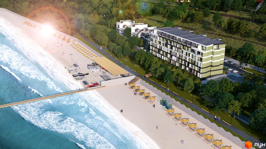 Житловий комплекс MAGNÍT. Будинок на Фонтані з багатою зеленою територією та виходом до моря. Сучасна архітектура та зручна інфраструктура для відпочинку.