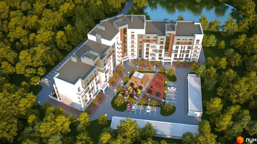 Житловий комплекс Luxury Square - це сучасна новобудова з великою прибудинковою територією та дитячим майданчиком.