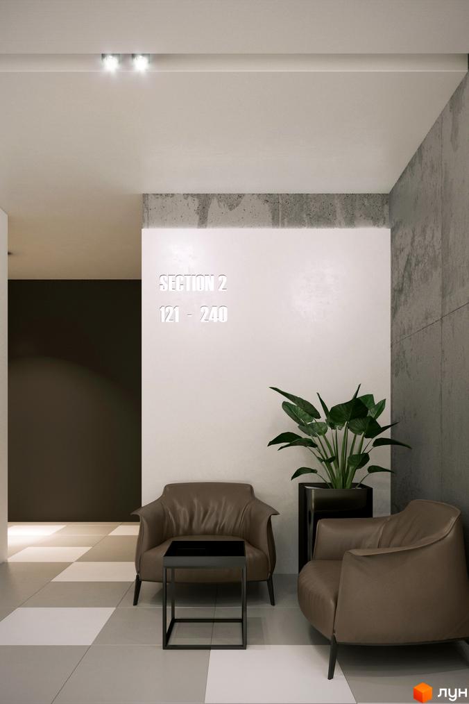 Прохоровський квартал: сучасний житловий комплекс з комфортними зонами очікування та стильним інтер'єром.