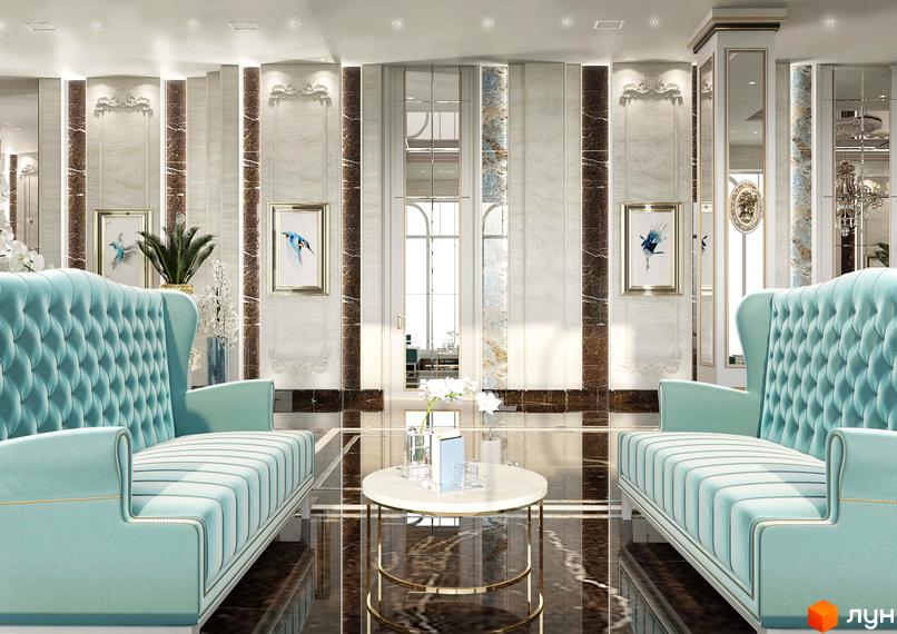 Інтер'єр вітальні клубного будинку 