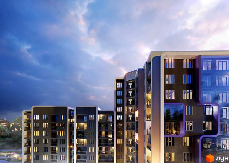 Житловий комплекс Resident Hall - це сучасна архітектура та комфортні квартири. Зовнішній вигляд будинку вражає своєю унікальністю та елегантністю.