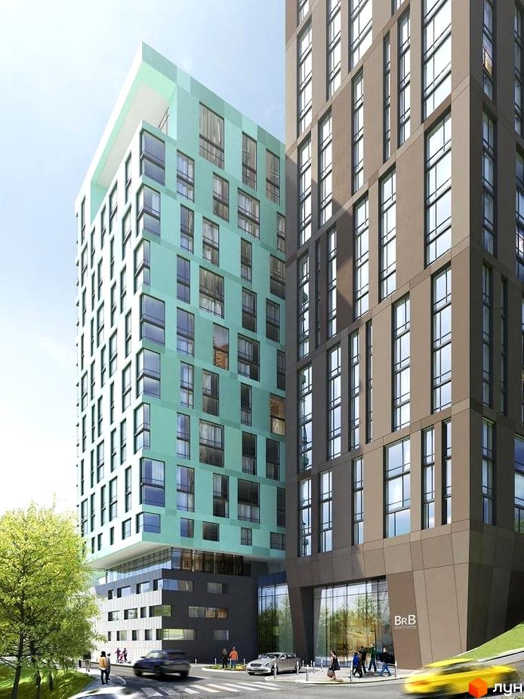 Житловий комплекс Стиль – двосекційна новобудова з фасадами кольору бірюзи та бежевого. Територія навколо комплексу облаштована для комфортного проживання.
