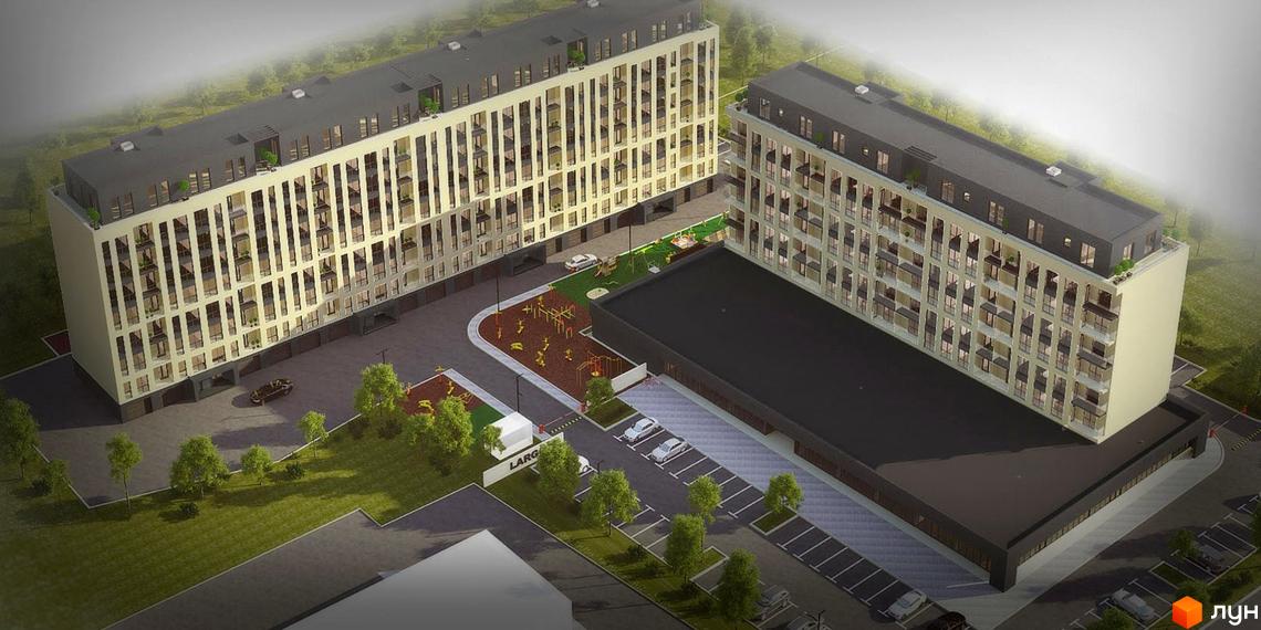 Житловий комплекс Comfort City - це багатоповерхові будинки з балконами та паркінгом. Територія комплексу обладнана дитячим майданчиком та зеленими зонами.