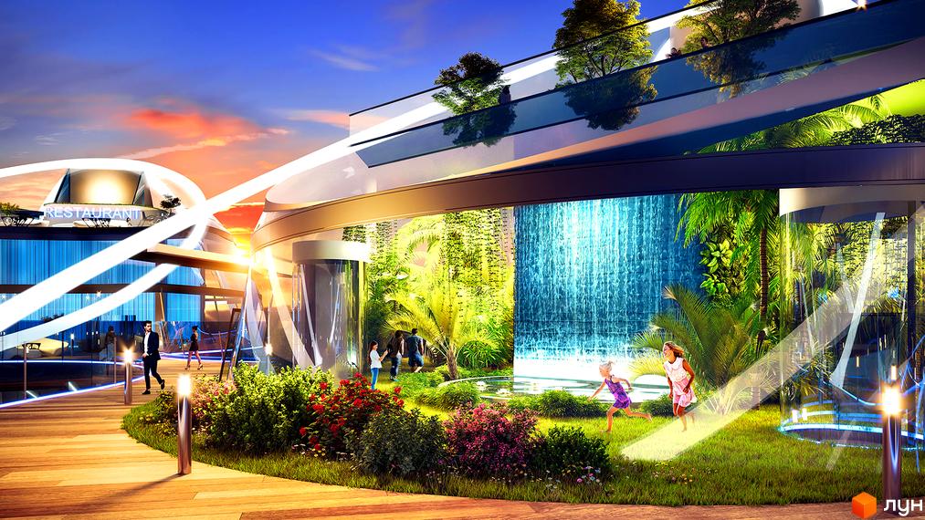 Taryan Towers - футуристична архітектура з водоспадом та тропічним садом. Комплекс має оглядовий майданчик та ресторан з панорамним видом.