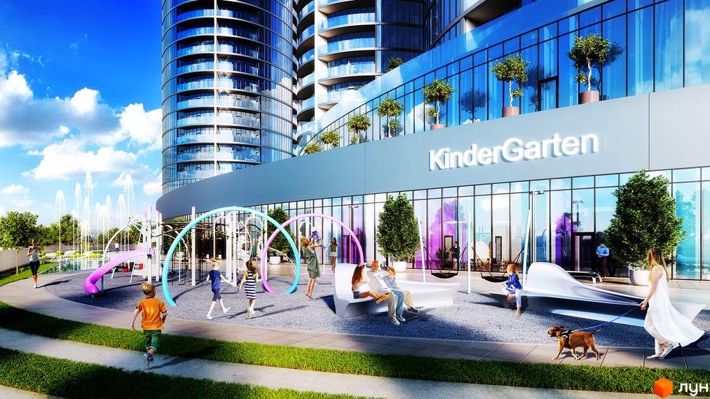 Taryan Towers - житловий комплекс з футуристичною архітектурою та доглянутою прибудинковою територією з дитячим майданчиком та зонами відпочинку. Насолоджуйтесь комфортом та безпекою.