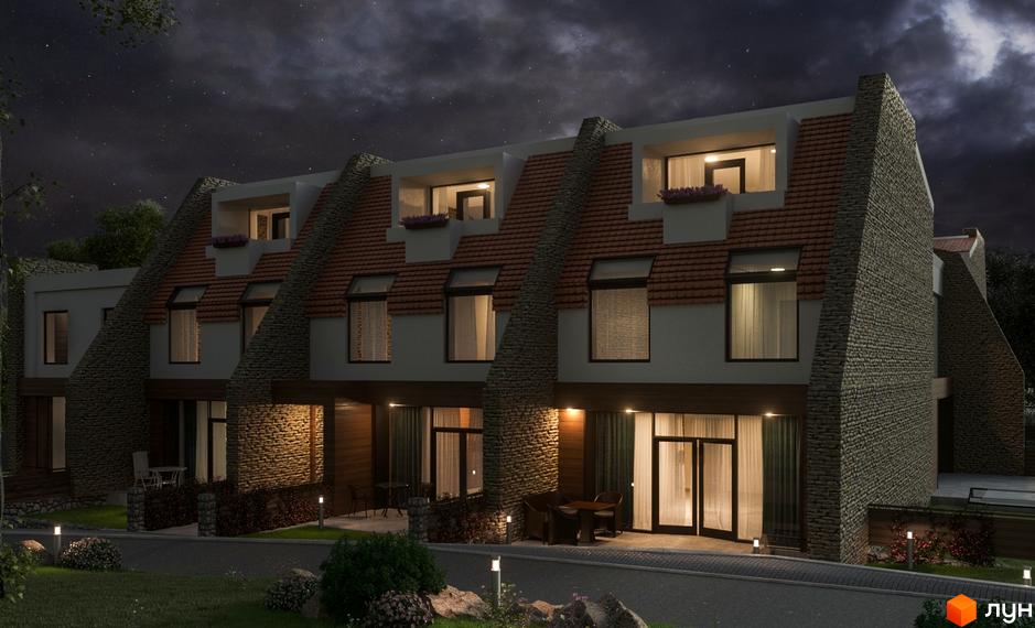 Нічний вигляд таунхаусів 
