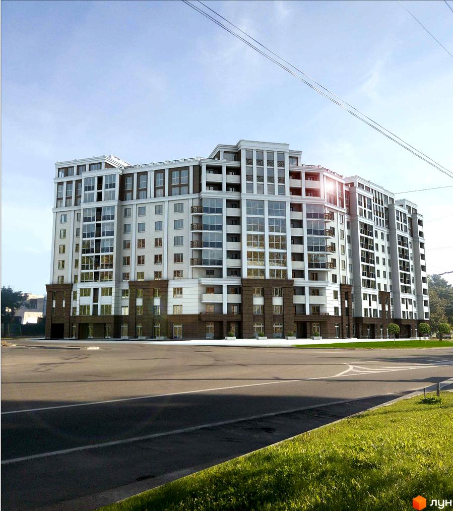 Житловий комплекс Шевченківський – це багатоповерхова новобудова з великою кількістю скляних фасадів та балконів. Прибудинкова територія облаштована зеленими насадженнями та пішохідними зонами.