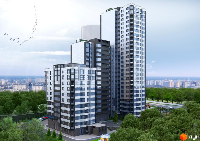 Житловий комплекс Статус Град - сучасна новобудова з панорамними вікнами та балконами. Територія комплексу озеленена, є дитячий майданчик та парковка.