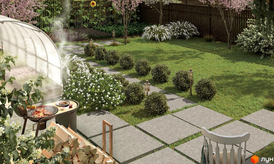 КМ Liberty: затишний двір з барбекю та зеленою зоною. Насолоджуйтесь відпочинком на свіжому повітрі біля вашого нового будинку.