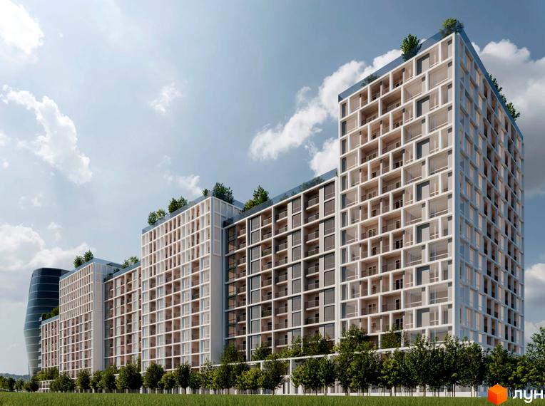 Житловий комплекс Senator – це сучасна новобудова з унікальною архітектурою та великою кількістю зелені на території. Будинок має багато вікон та балконів, що забезпечує гарне освітлення та вид на навколишній ландшафт.