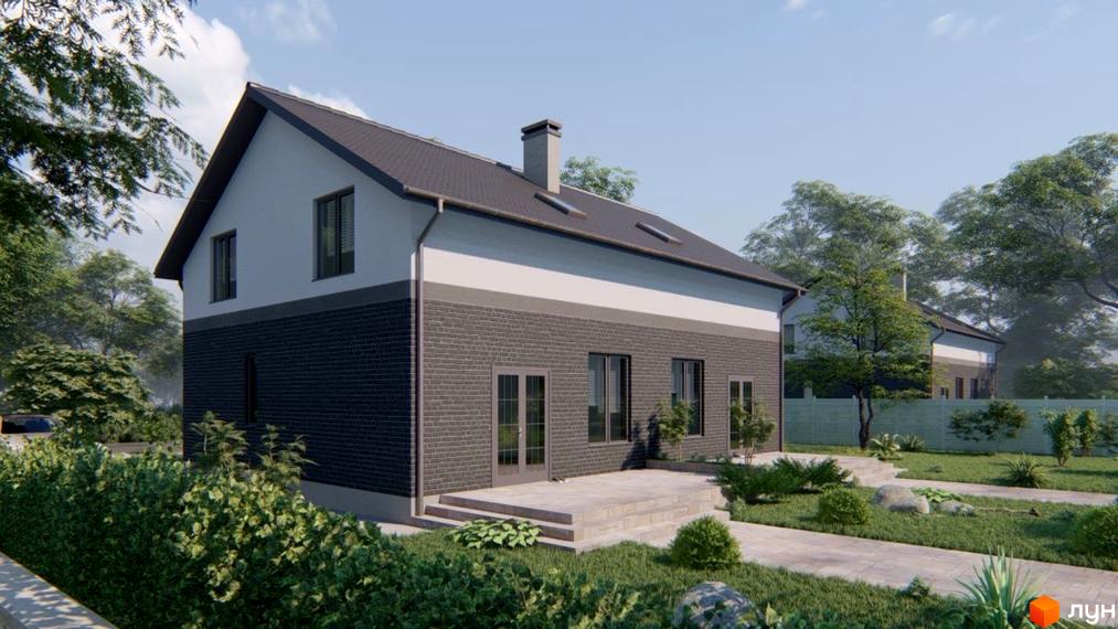 Двоповерховий дуплекс COMFORT HOME з цегляним фасадом та прибудинковою територією з газоном та деревами. Огляд новобудови.