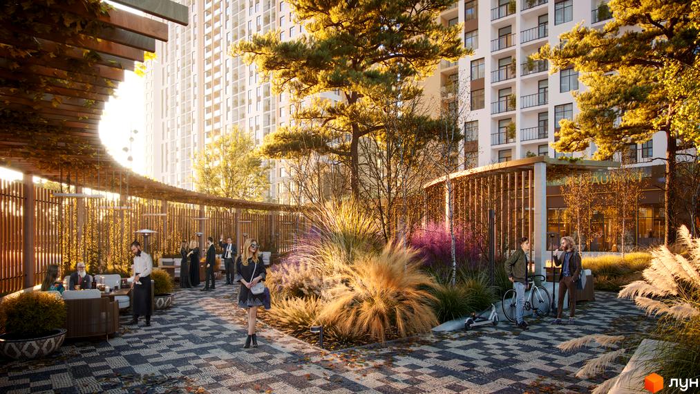 KADORR City – житловий комплекс з просторою прибудинковою територією, облаштованою зонами відпочинку та зеленню.