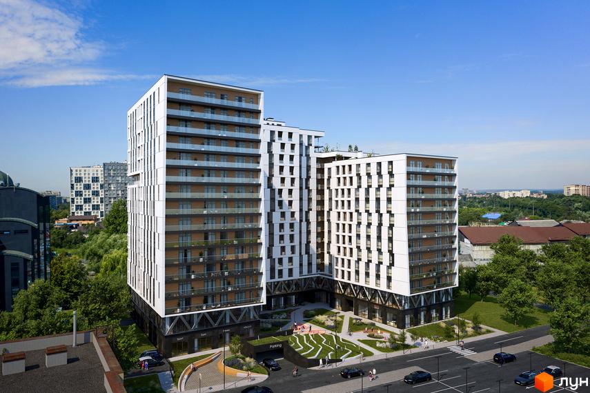 Житловий комплекс Pictorial – це сучасна новобудова з елегантною фасадною частиною та просторою прибудинковою територією з зонами відпочинку.