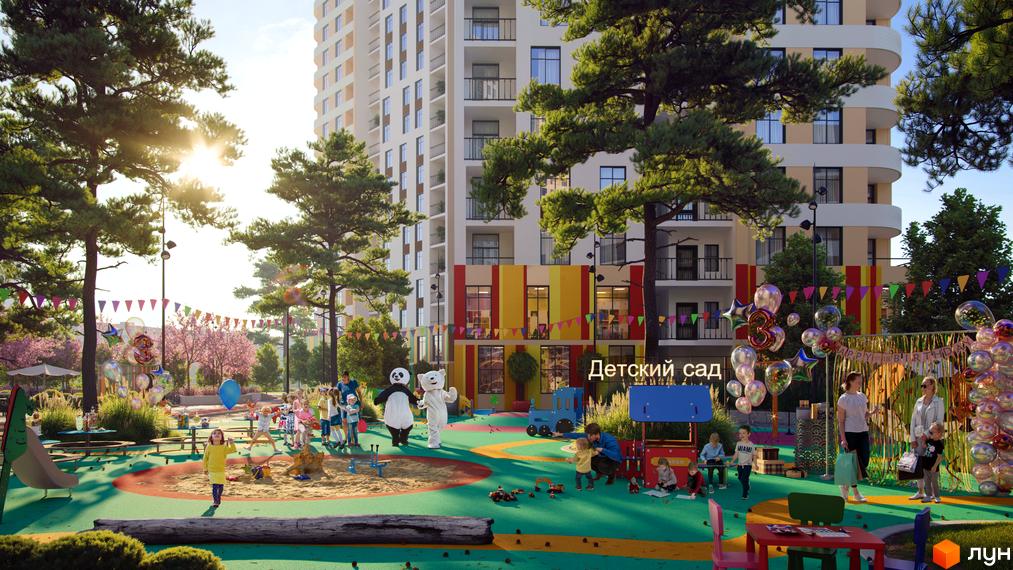 KADORR City – житловий комплекс з яскравим дитячим майданчиком та зоною відпочинку. Сучасна архітектура будинку гармонує з зеленою прибудинковою територією.