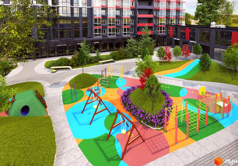 Житловий комплекс 4U. Сучасна новобудова з дитячим майданчиком та зоною відпочинку.
